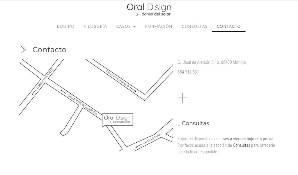 Contacto Diseño Web Oral D.sign